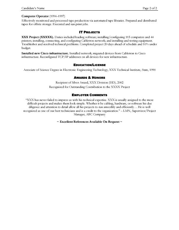 it resume sample